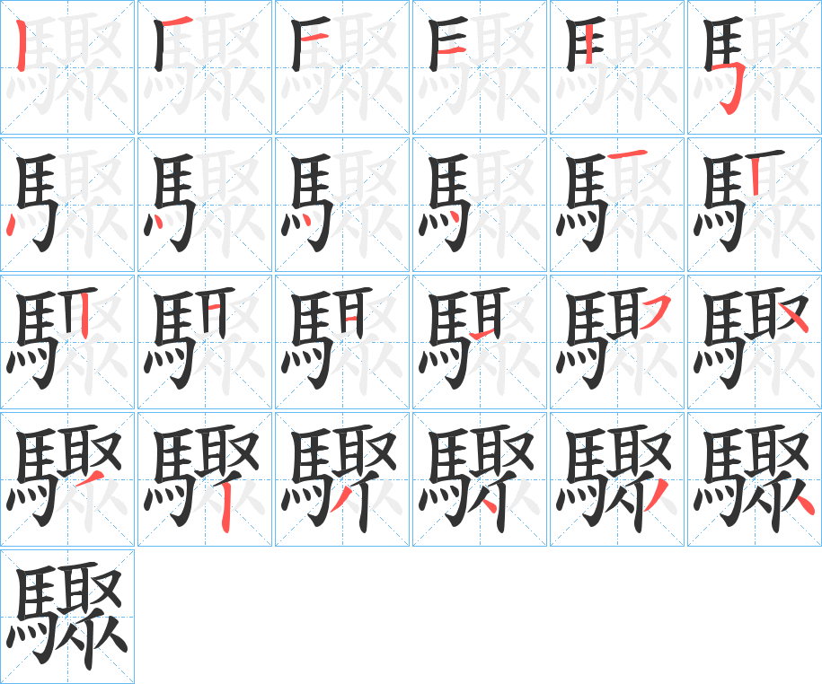 驟字筆畫寫法