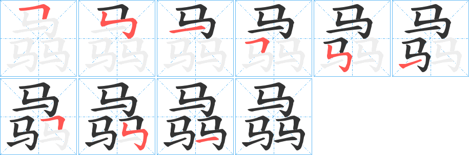 骉字筆畫寫法