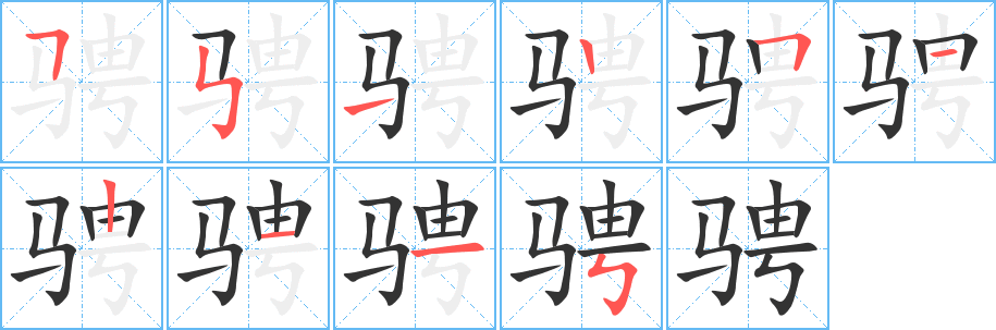 騁字筆畫寫法