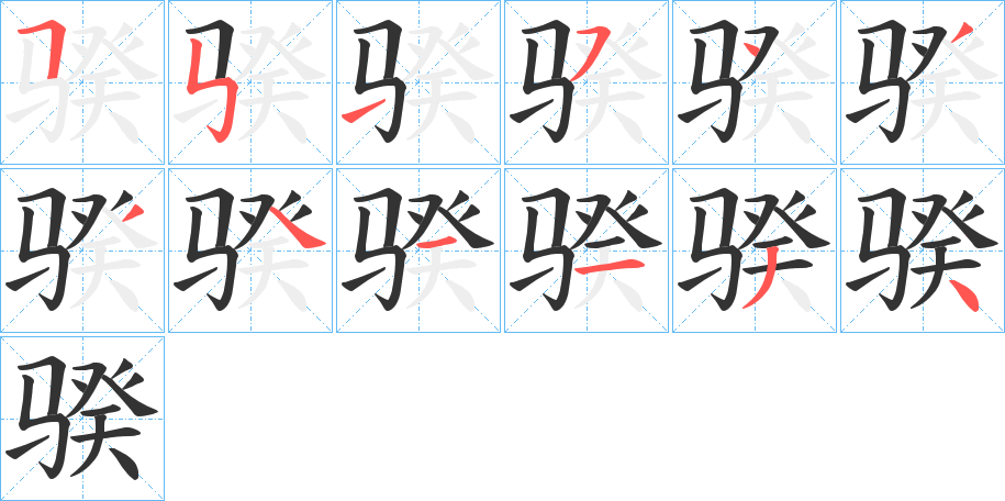 骙字筆畫寫法