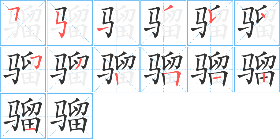 騮字筆畫寫法