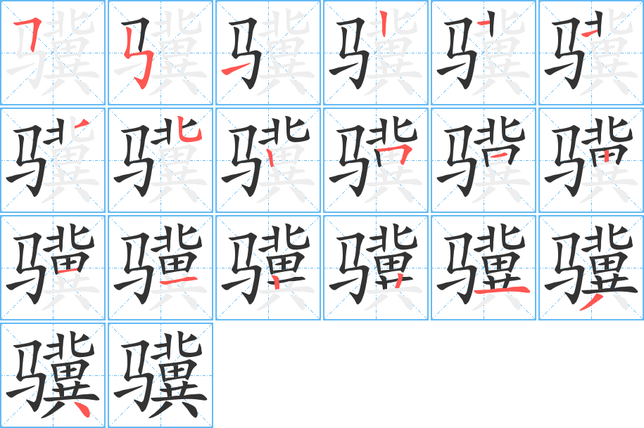驥字筆畫(huà)寫(xiě)法