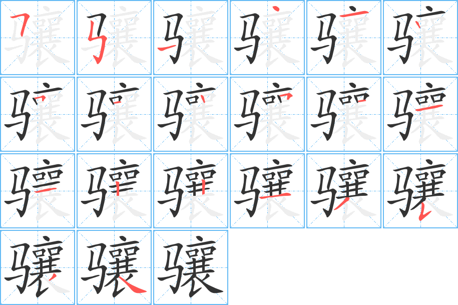 驤字筆畫寫法