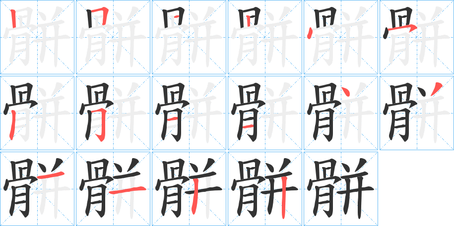 骿字筆畫(huà)寫(xiě)法