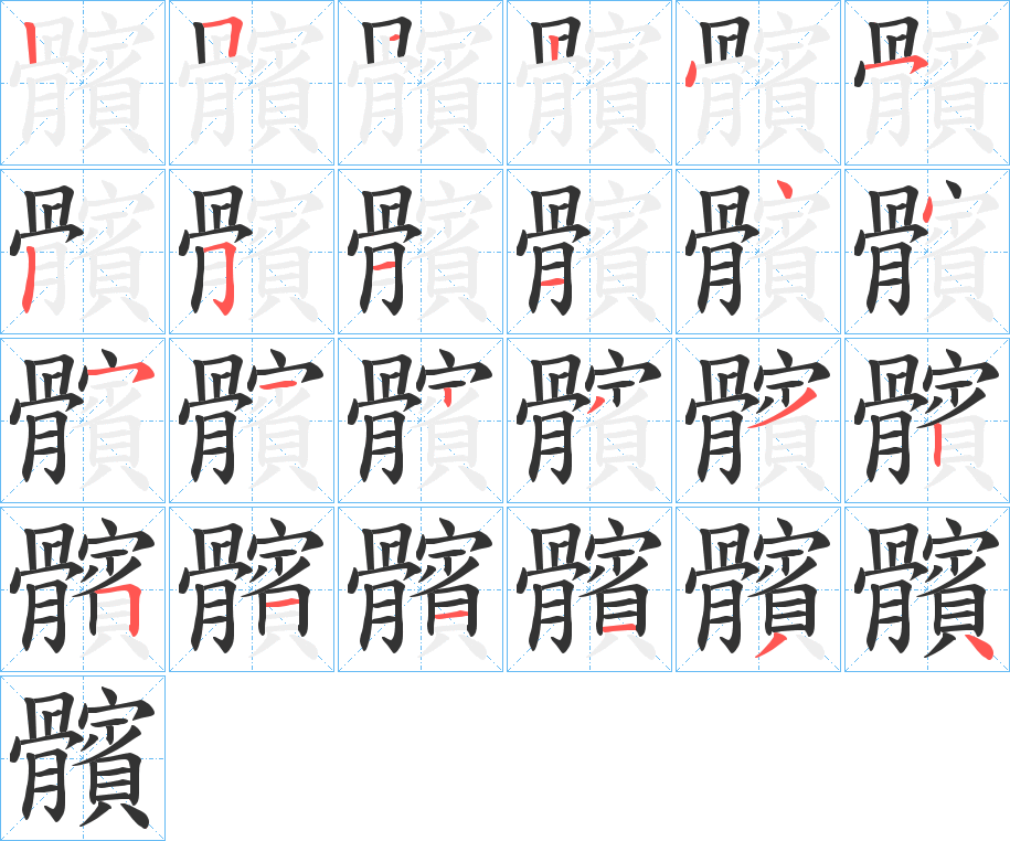 髕字筆畫寫法