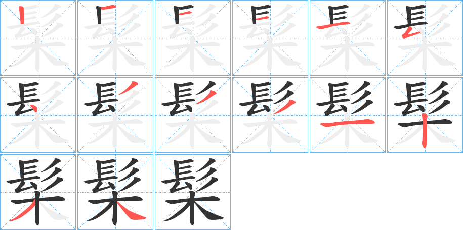 髤字筆畫寫法