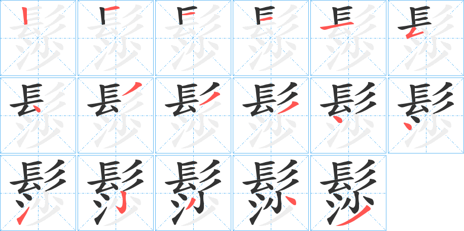 髿字筆畫寫法