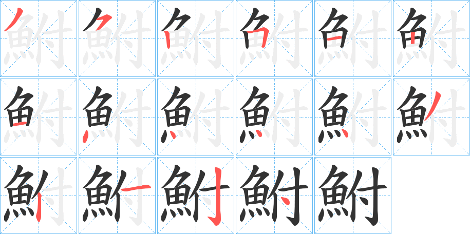 鮒字筆畫寫法