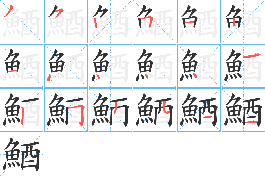 鯂字筆畫寫法