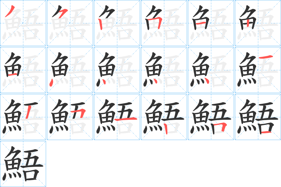 鯃字筆畫寫法