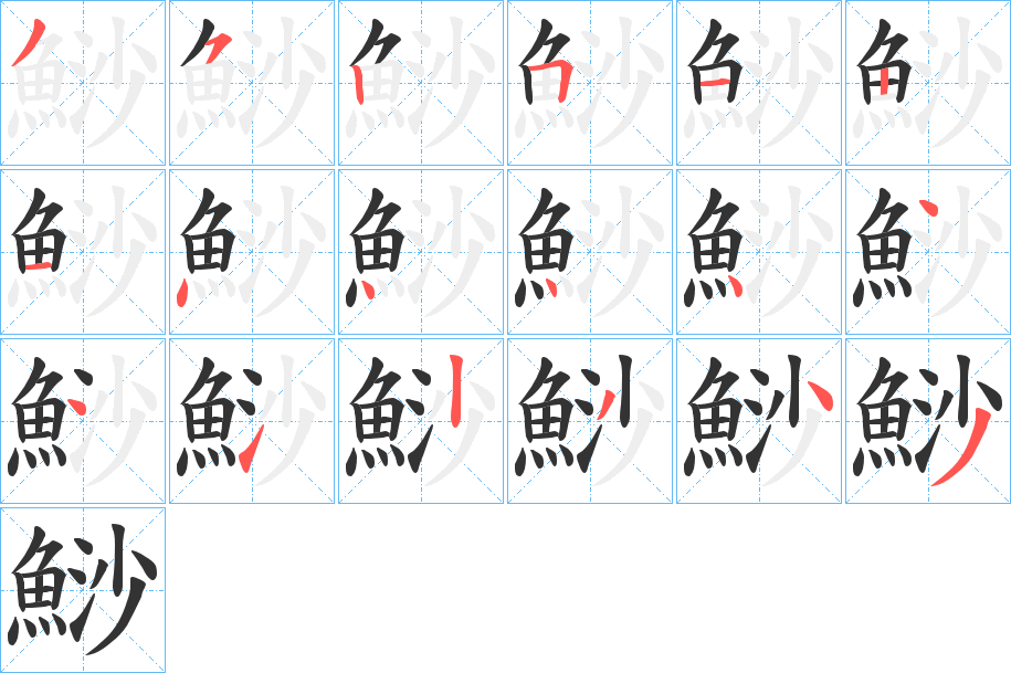 鯋字筆畫(huà)寫(xiě)法