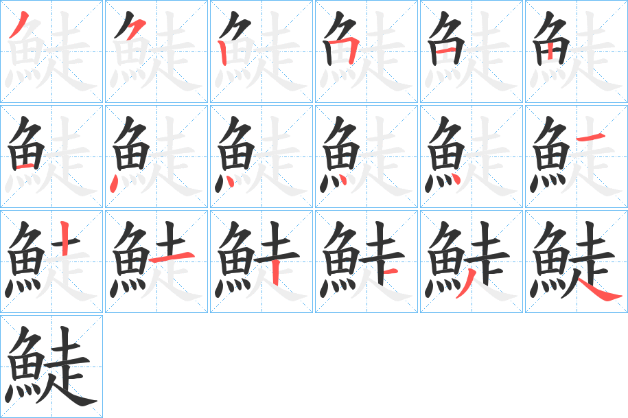 鯐字筆畫寫法