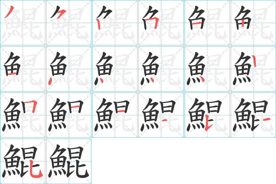鯤字筆畫寫法