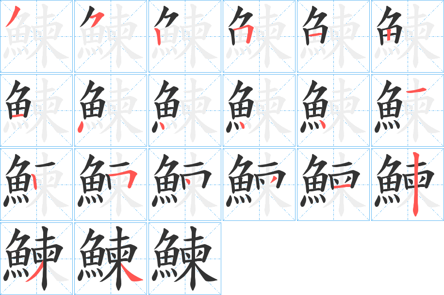 鰊字筆畫(huà)寫(xiě)法