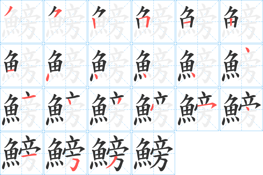 鰟字筆畫寫法
