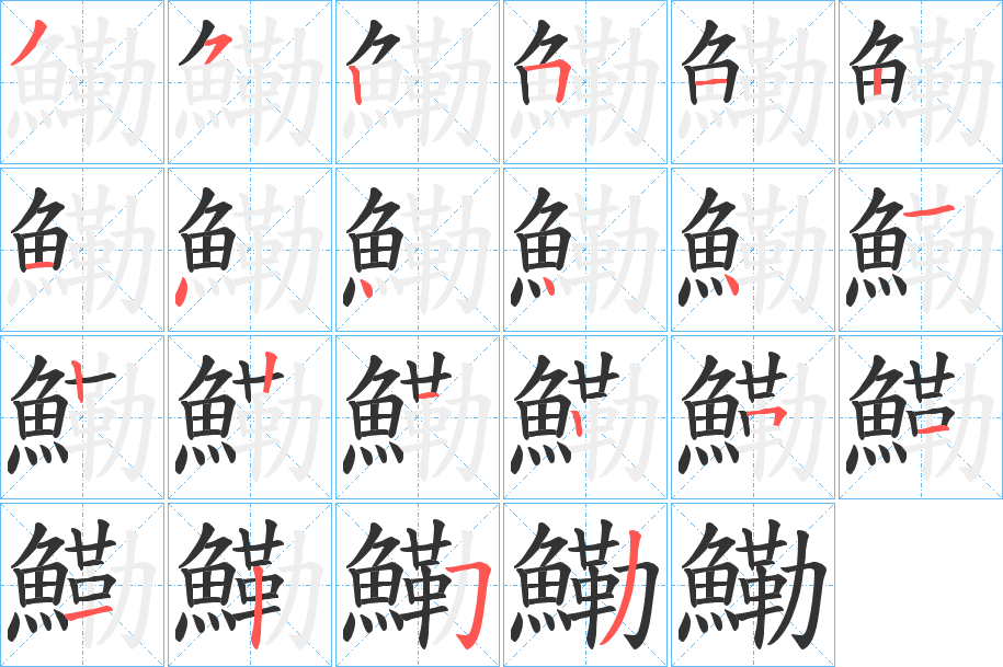 鰳字筆畫寫法