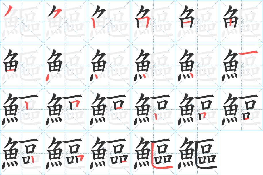 鰸字筆畫(huà)寫(xiě)法