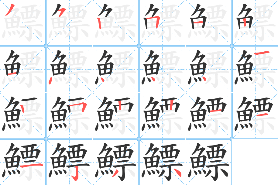 鰾字筆畫寫法