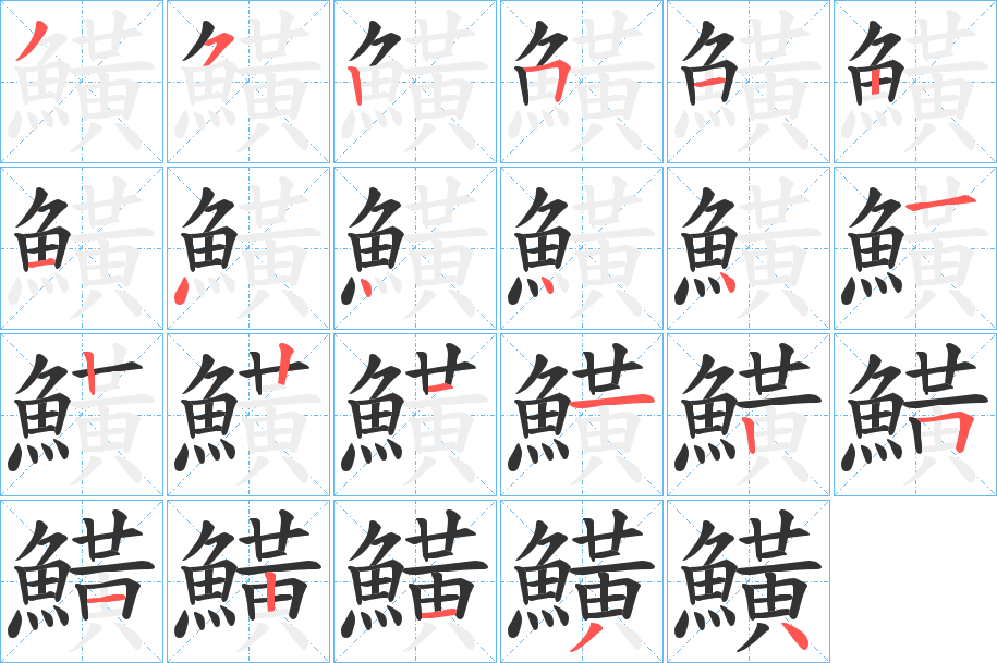 鱑字筆畫(huà)寫(xiě)法