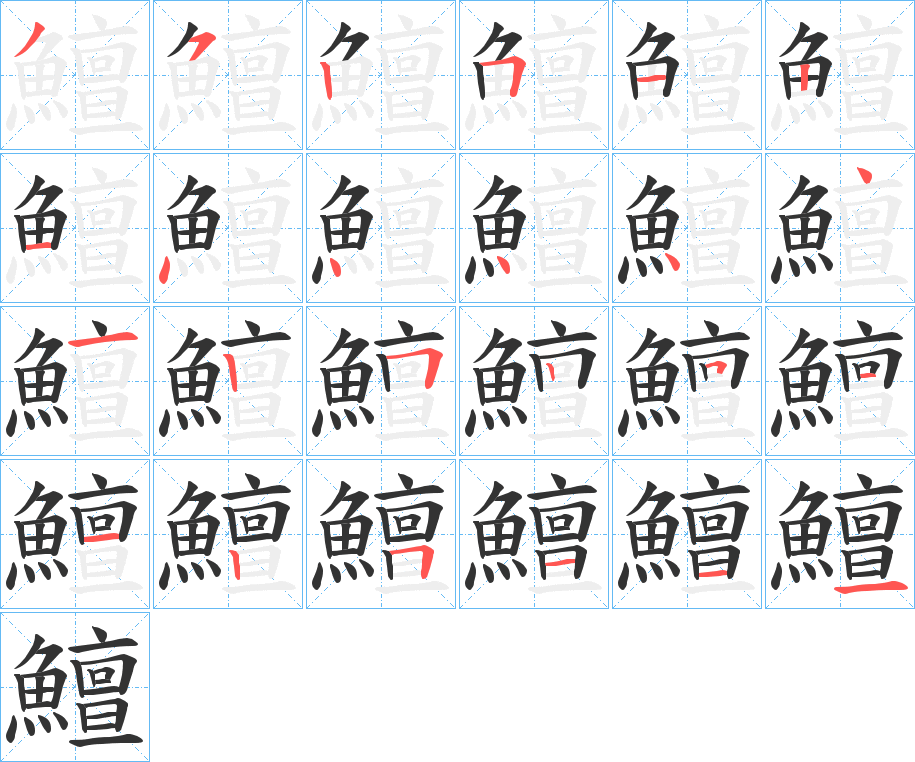 鱣字筆畫寫法