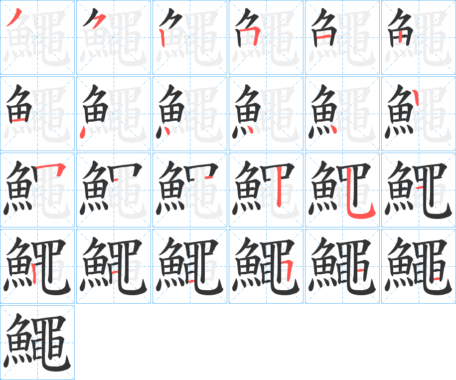 鱦字筆畫寫法