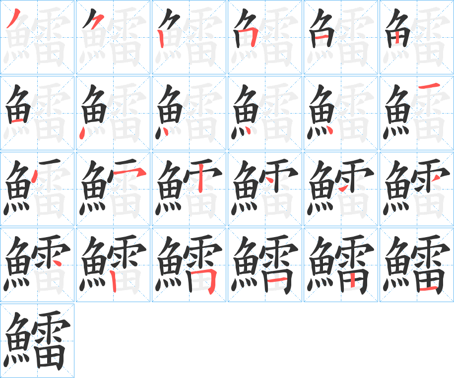 鱩字筆畫寫法