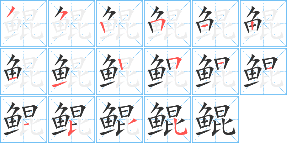 鯤字筆畫寫法