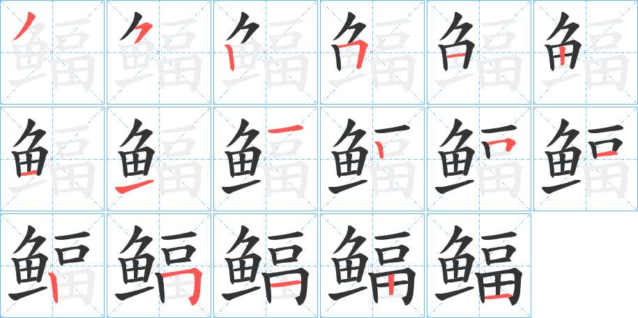 鲾字筆畫寫法