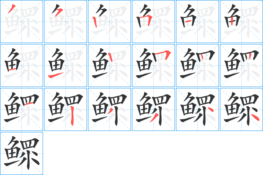 鰥字筆畫寫法