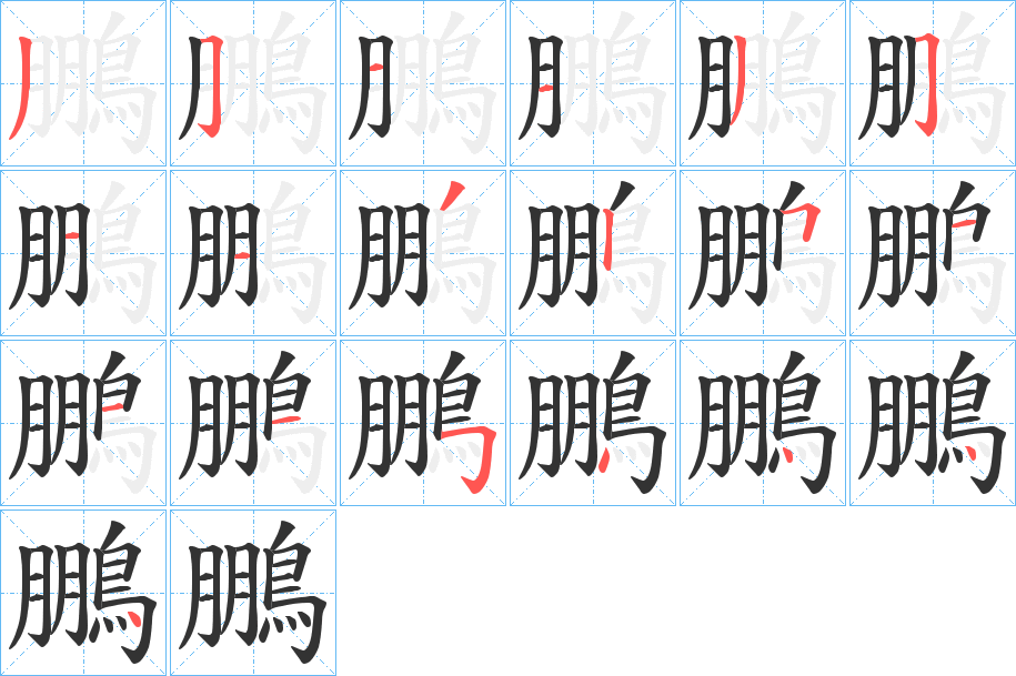 鵬字筆畫寫法
