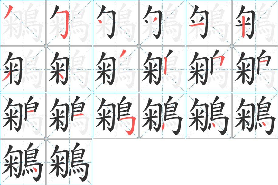 鵴字筆畫(huà)寫(xiě)法