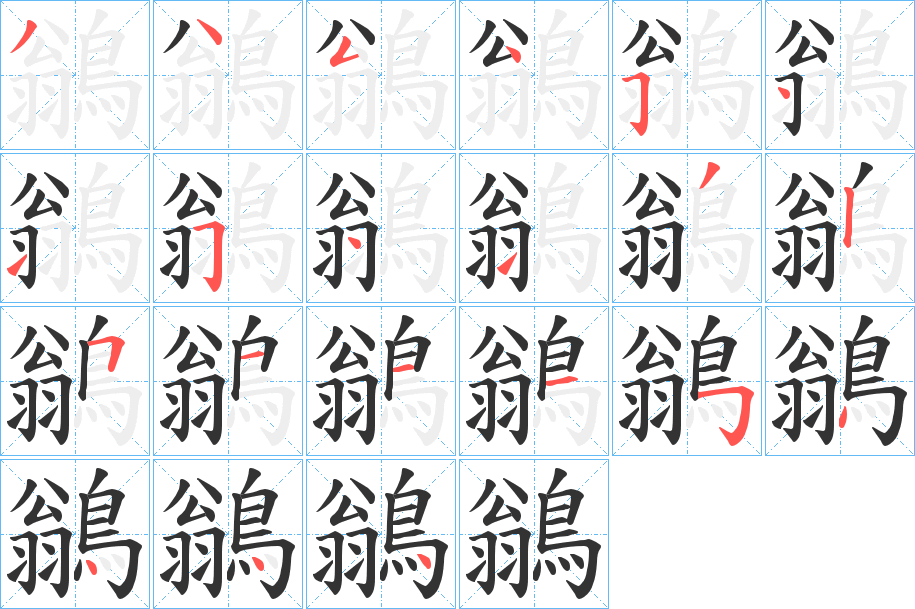 鶲字筆畫寫法