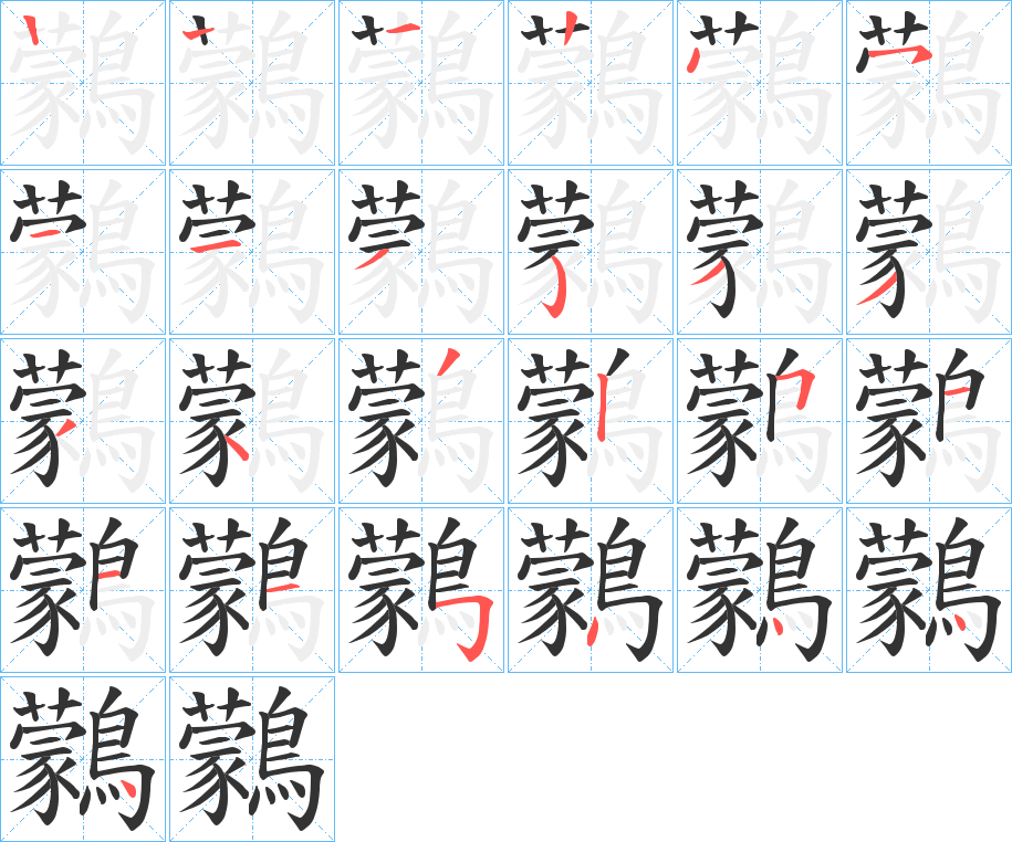 鸏字筆畫(huà)寫(xiě)法